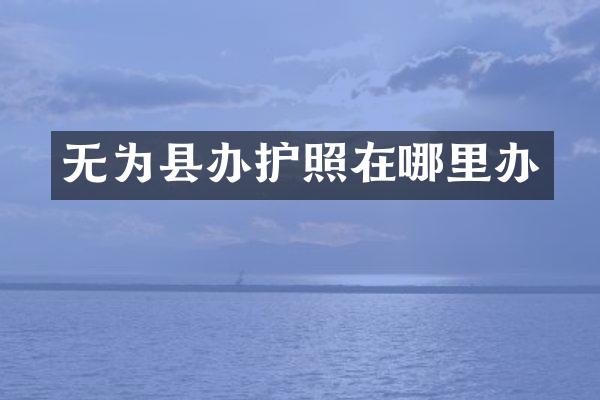 无为县办护照在哪里办