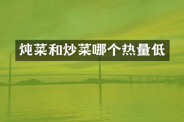 炖菜和炒菜哪个热量低