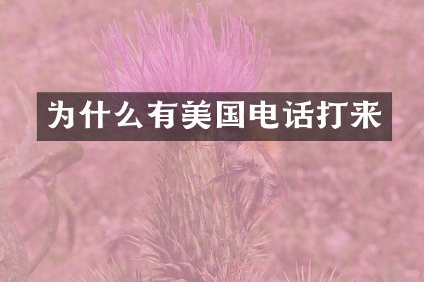 为什么有美国电话打来