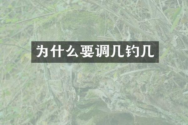 为什么要调几钓几