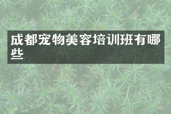 成都宠物美容培训班有哪些