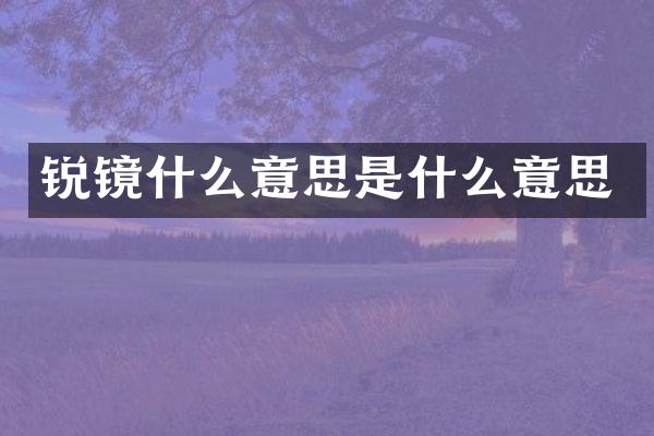 锐镜什么意思是什么意思