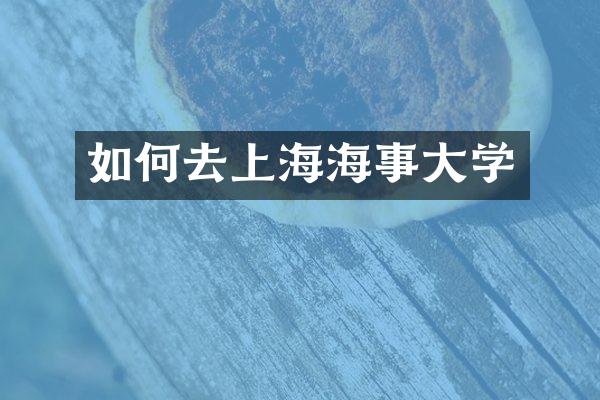 如何去上海海事大学