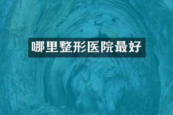 哪里整形医院最好