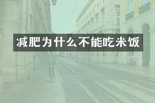 减肥为什么不能吃米饭