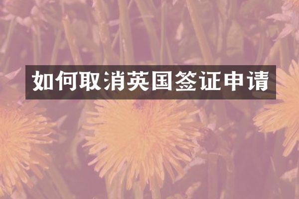 如何取消英国签证申请