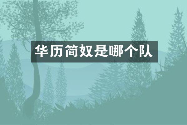 华历简奴是哪个队