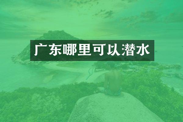 广东哪里可以潜水