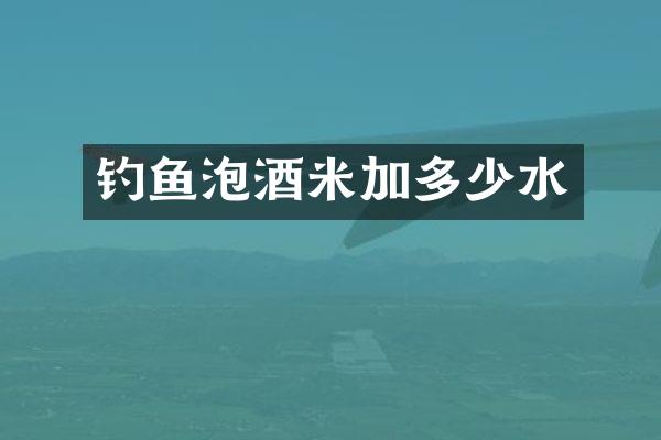 钓鱼泡酒米加多少水