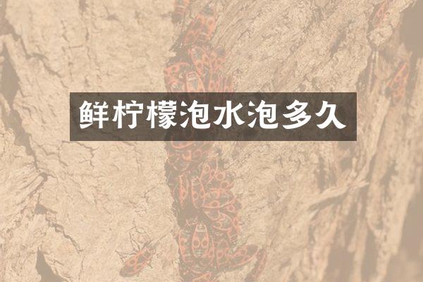 鲜柠檬泡水泡多久