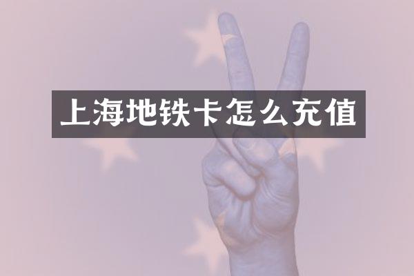 上海地铁卡怎么充值