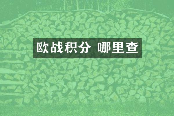 欧战积分 哪里查