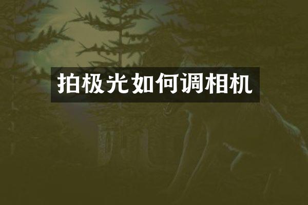 拍极光如何调相机