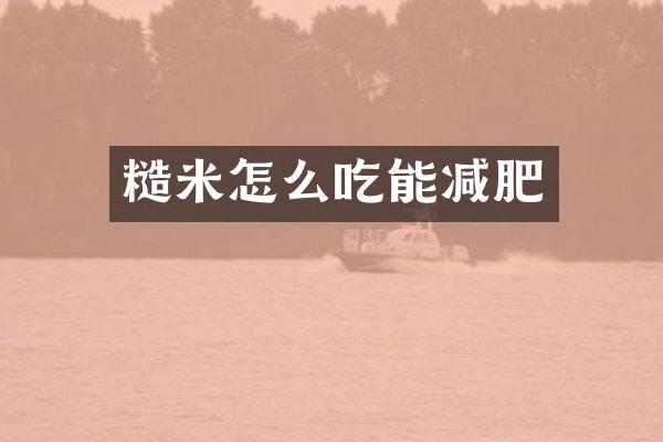 糙米怎么吃能减肥