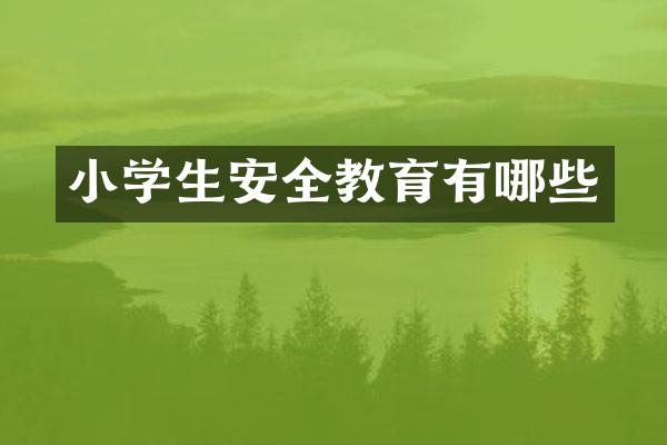 小学生安全教育有哪些