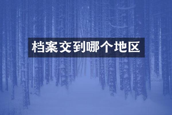 档案交到哪个地区