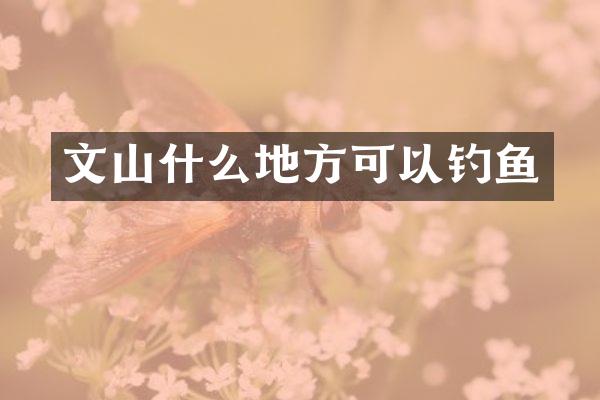 文山什么地方可以钓鱼