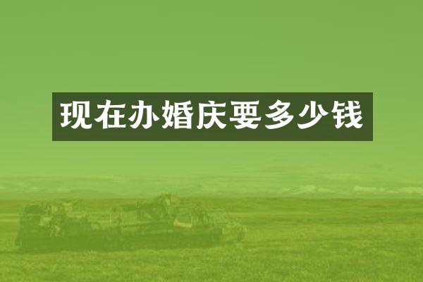 现在办婚庆要多少钱