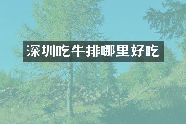 深圳吃牛排哪里好吃