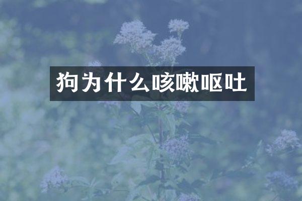 狗为什么咳嗽呕吐