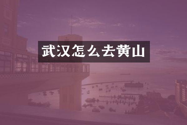 武汉怎么去黄山