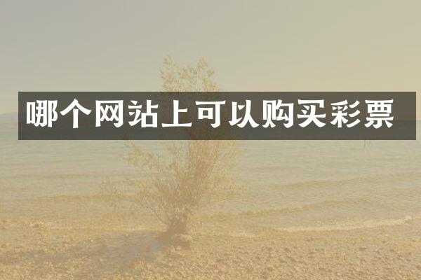 哪个网站上可以购买彩票
