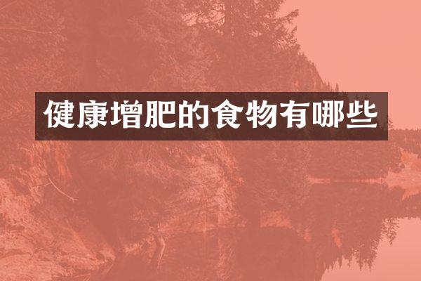 健康增肥的食物有哪些
