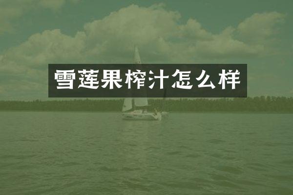雪莲果榨汁怎么样