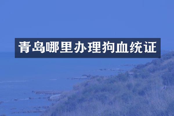 青岛哪里办理狗血统证
