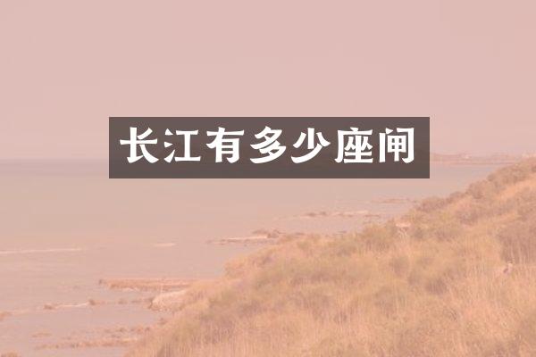 长江有多少座闸
