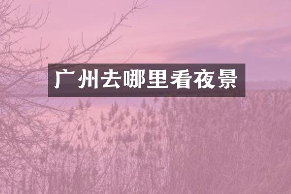 广州去哪里看夜景