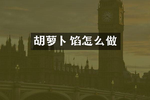 胡萝卜馅怎么做