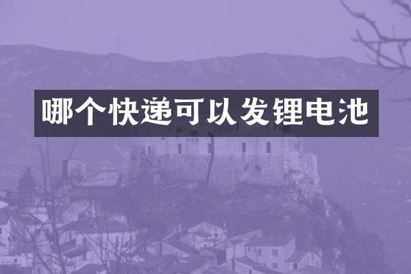 哪个快递可以发锂电池