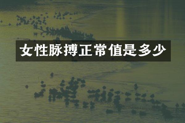 女性脉搏正常值是多少