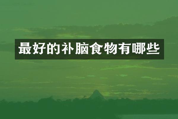 最好的补脑食物有哪些