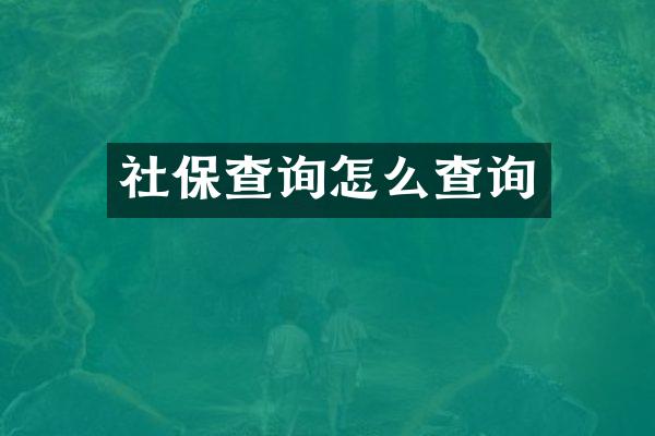 社保查询怎么查询