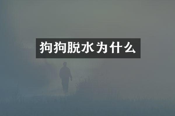 狗狗脱水为什么