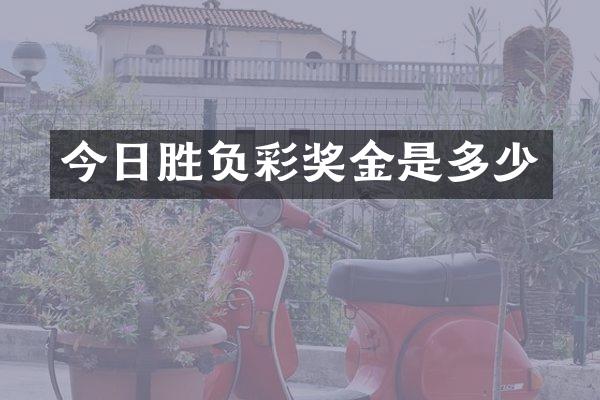 今日胜负彩奖金是多少