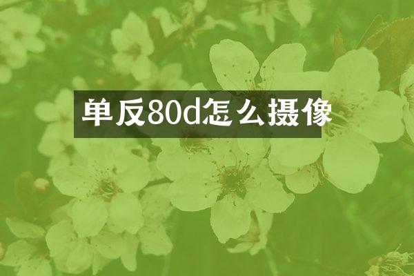 单反80d怎么摄像