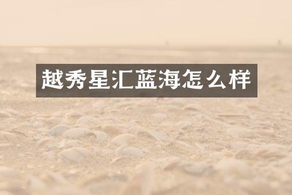 越秀星汇蓝海怎么样