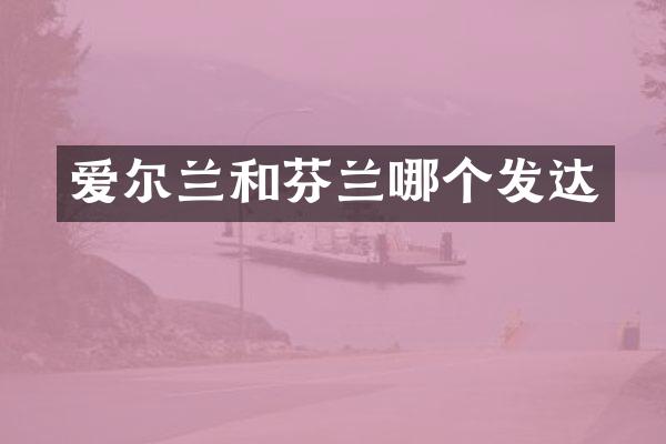 爱尔兰和芬兰哪个发达