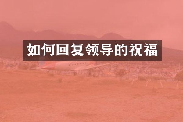 如何回复领导的祝福