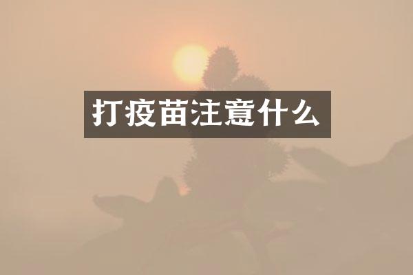 打疫苗注意什么