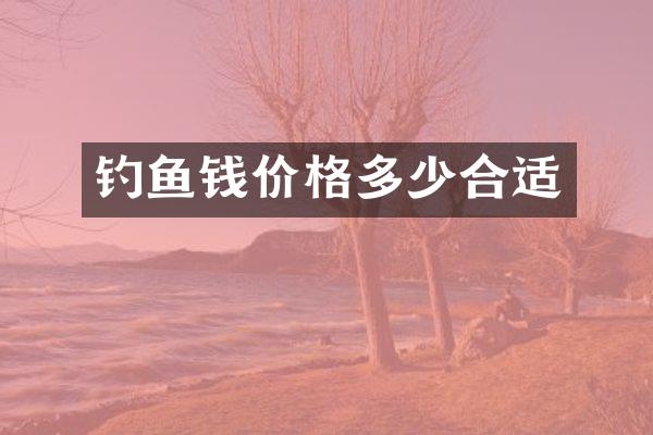 钓鱼钱价格多少合适