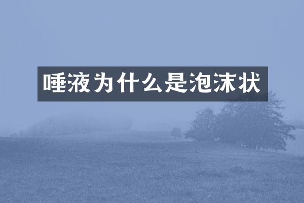 唾液为什么是泡沫状