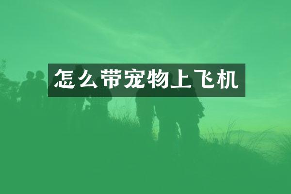 怎么带宠物上飞机