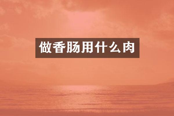做香肠用什么肉