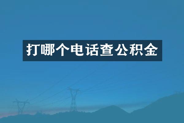 打哪个电话查公积金