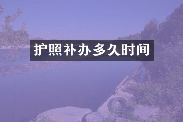 护照补办多久时间