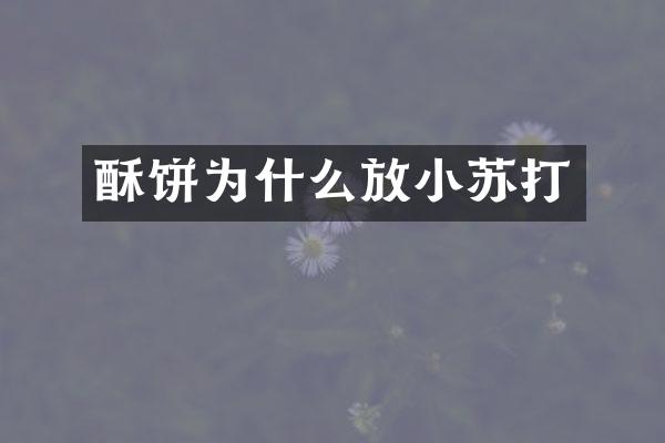 酥饼为什么放小苏打